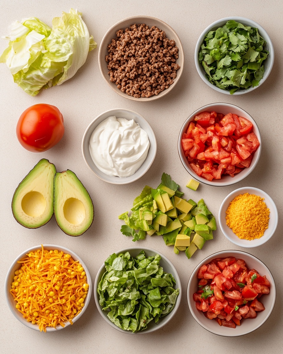 A large white dish filled with a layered nacho casserole is shown, with a woman's hand holding a large serving spoon lifting a portion. The casserole layers include bright orange triangular corn chips on top, melted yellow and white cheese visible underneath, and a mix of ground meat, corn kernels, and small pieces of red tomato within the layers. In the background, there is an orange bag of Doritos nacho cheese flavor, a white bowl filled with shredded yellow cheese, a small bowl of white creamy sauce, and some stacked white plates with forks on a white marbled surface. The overall scene has warm tones centered on the orange chips and yellow cheese photo taken with an iphone --ar 4:5 --v 7