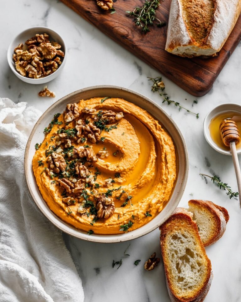 Pumpkin Whipped Feta Dip with Honey and Thyme Recipe