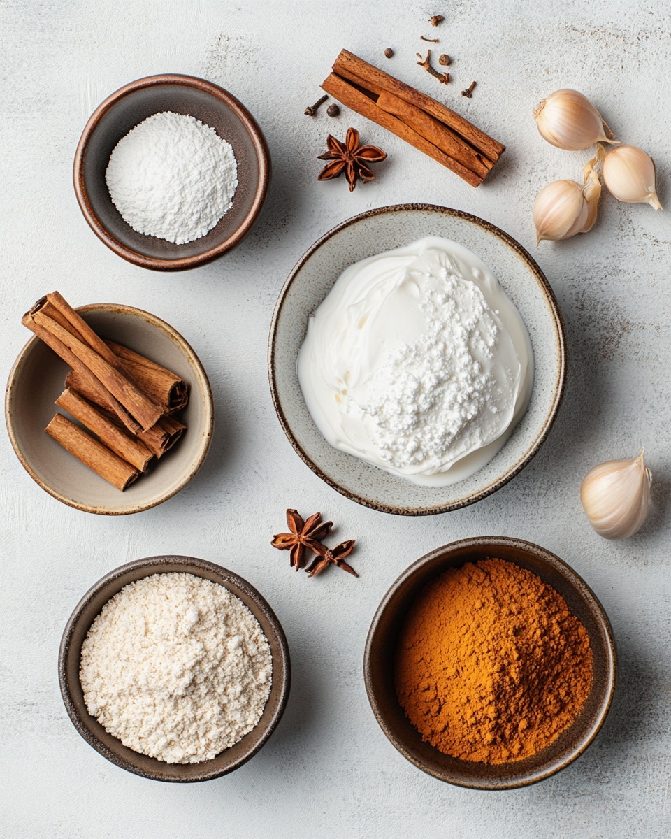 A single red ramekin filled with a swirl of light brown whipped topping sprinkled with cinnamon on top, sitting on a small wooden board. The background is a bright pink surface with scattered cinnamon sticks, green bead necklace, and decorative acorns around the ramekin. The photo is close-up, showing the texture of the whipped topping and the wooden board grain clearly. Photo taken with an iphone --ar 4:5 --v 7