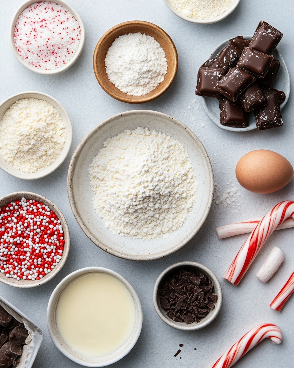 The image shows several small round cookies on a white marbled surface, each with three layers: the base is a light beige soft cookie, the middle layer is covered in tiny round sprinkles in red, green, and white colors that stick to the sides, and the top layer is a white and red striped candy piece placed in the center of each cookie. One cookie is being held by a woman's hand with a bite taken out, showing the soft texture inside and the candy top slightly melted. The cookies are arranged closely together. Photo taken with an iphone --ar 4:5 --v 7