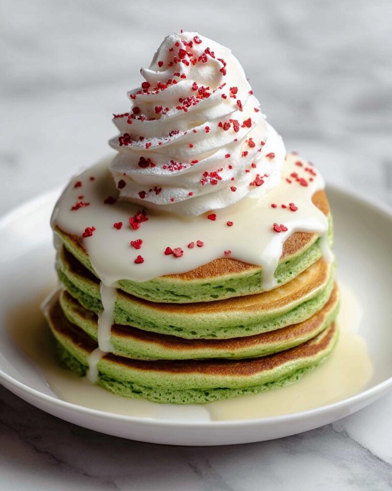 Grinch Green Pancakes with Cream Cheese Icing Recipe
