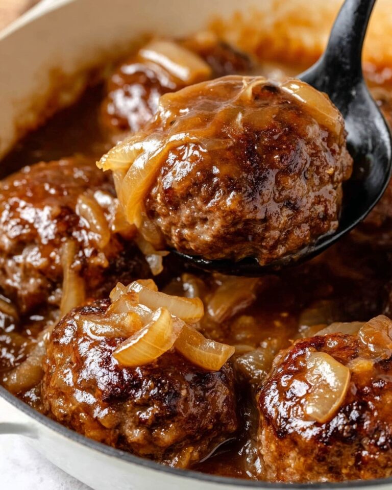Savory Hamburger Steak with Mushroom Onion Sauce Recipe