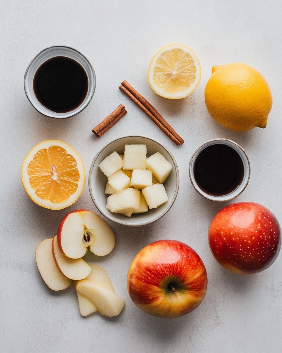 The image shows several small rose-shaped pastries arranged on a white marbled surface. Each pastry has multiple layers of thinly sliced apple with red edges, curled to create the shape of rose petals. The apple slices have a glazed, shiny texture with hints of golden brown from baking. The base is made of light golden-brown puff pastry that forms a round cup holding the apple layers in place. The pastries have a slightly crisp edge with some darker caramelized spots along the bottom and sides. Photo taken with an iphone --ar 4:5 --v 7