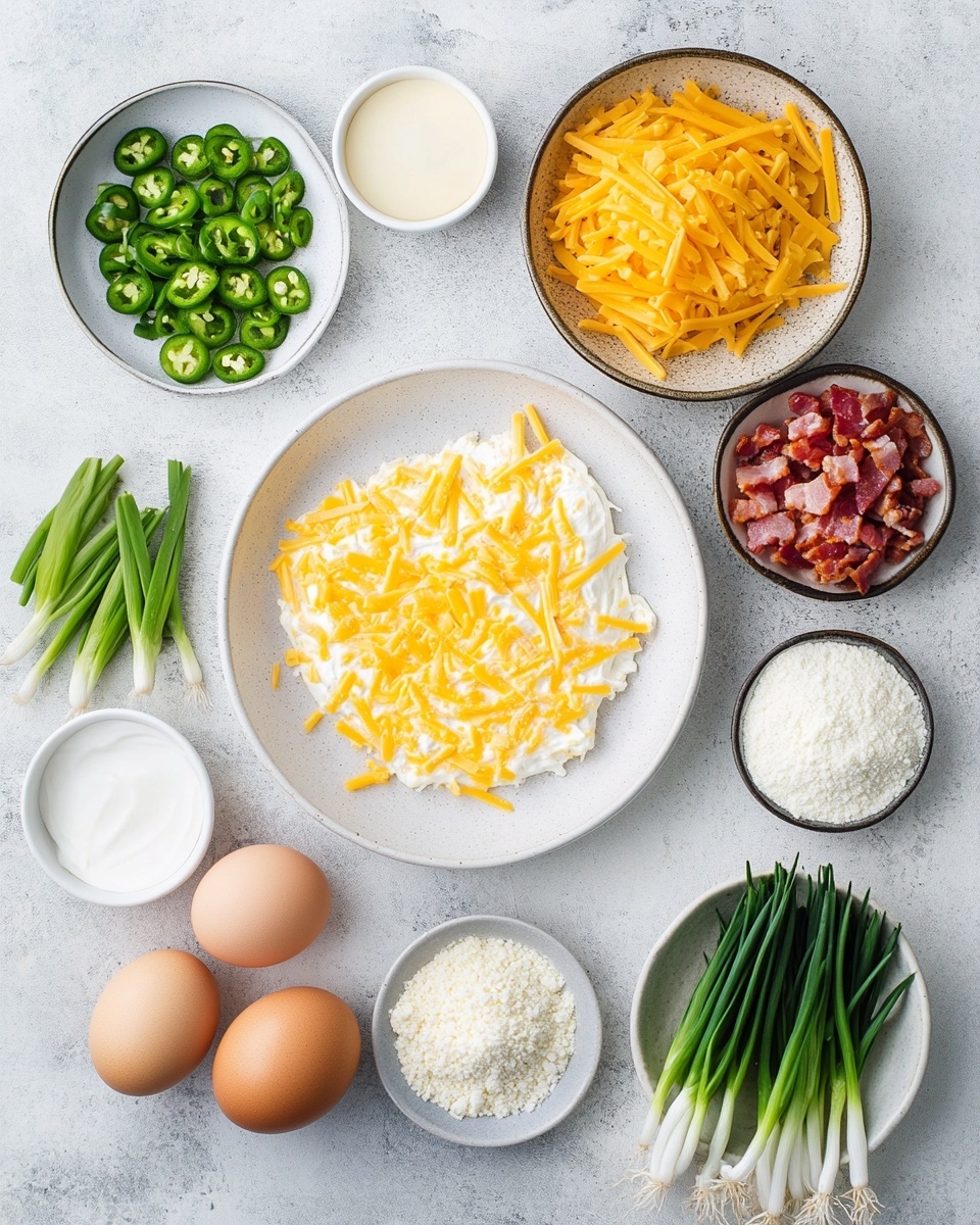 A close-up view of round fried cheese balls with a golden brown crispy outside layer sprinkled with small green herb bits. One cheese ball is bitten, showing a thick, creamy, melted yellow cheese mix with small green and white pieces inside. The cheese balls are piled in a white bowl, set against a white marbled surface. The textures emphasize the crunchy outer crust and the smooth, soft cheese filling inside. photo taken with an iphone --ar 4:5 --v 7
