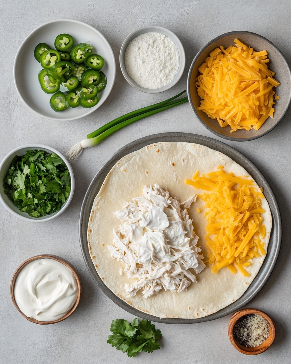 A white baking dish holds 12 rolled tortillas lined up side by side in one row. On top of the middle of the tortillas is a thick layer of melted bright orange cheddar cheese, sprinkled with small pieces of green onion. The tortillas have light brown spots from cooking. The dish is placed on a white marbled surface, with a small bowl of shredded cheddar cheese to the side and a wooden spoon partly visible at the top. photo taken with an iphone --ar 4:5 --v 7