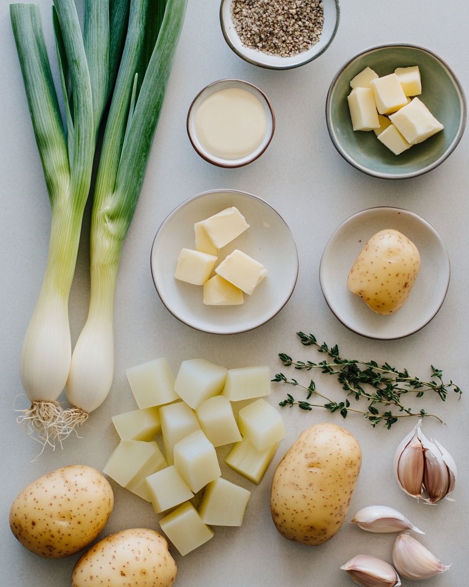 A bowl holds a smooth, creamy light yellow soup with a swirl of white cream on top, creating a soft spiral pattern. Three golden brown croutons with a rough, crunchy texture rest gently in the middle of the soup, with small green herb bits scattered nearby. A black spoon sits inside the bowl on the left side, partly submerged in the soup. The bowl is white and rests on a white marbled surface, which adds a clean, bright background to the image. Photo taken with an iphone --ar 4:5 --v 7