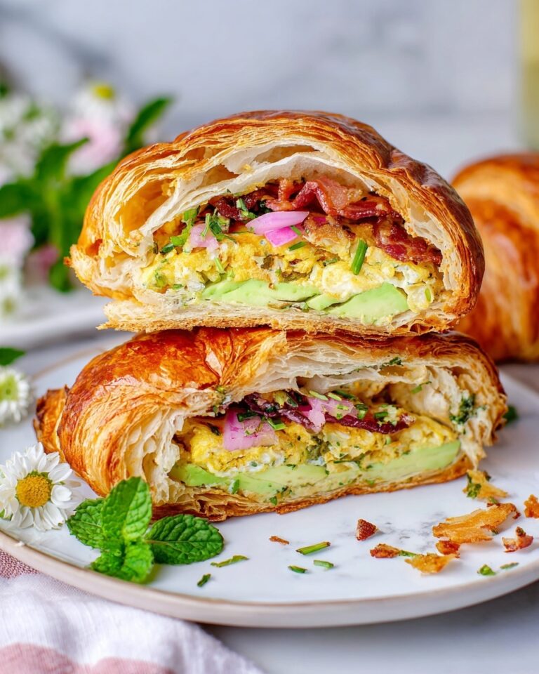 Breakfast Croissant Sandwich with Honey Bourbon-Glazed Bacon Recipe
