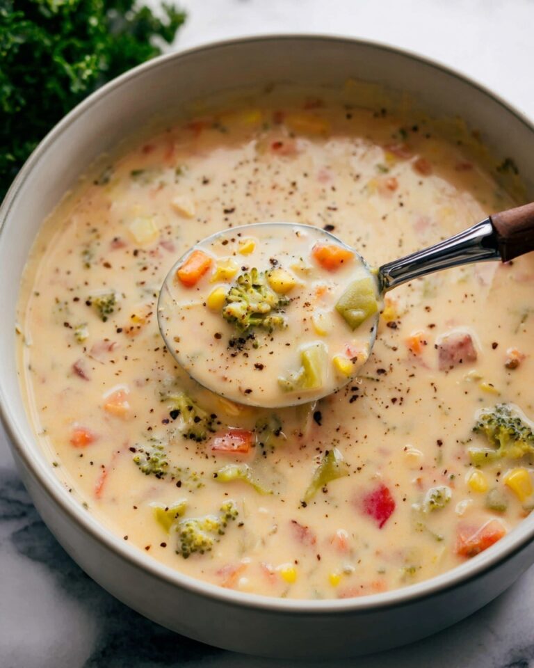 Creamy Vegetable Soup with Baby Potatoes, Broccoli, and Cheddar Recipe