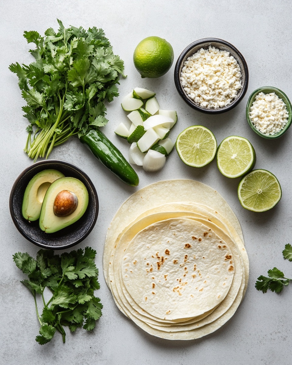 The image shows three yellow corn tortillas arranged side by side on a dark gray plate, each filled with thick pieces of grilled, lightly charred chicken that is brown with some black marks. The chicken is topped with a colorful mix of diced red tomatoes, white onions, green jalapeños, and chopped fresh cilantro, adding bright red, white, and green toppings. On the side of the plate, there are two lime wedges with pale green flesh and textured skin. The plate is set on a white marbled surface with a gray striped cloth partially visible on the bottom right and a wooden cutting board with more grilled chicken pieces on the top left. In the top right corner, a bowl filled with the same diced mix of tomatoes, onions, and jalapeños is present. The photo taken with an iphone --ar 4:5 --v 7