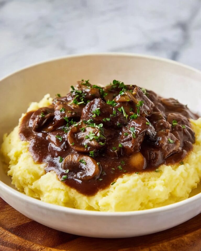 Beef Tenderloin Tips with Mushroom Gravy Recipe