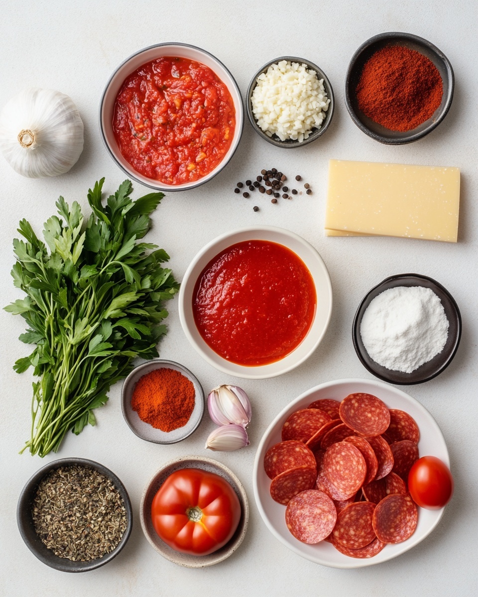 Four rolled pizza sticks stacked in two layers on a white plate, each stick showing a round pepperoni slice near the open end, wrapped with a light golden-baked dough. The top of each stick is covered with melted, creamy white cheese sprinkled with black pepper and herbs. Small green herb pieces are scattered on the plate around the sticks. In the background, there is a black bowl with red marinara sauce. A woman's hand is reaching from the right side to pick up one pizza stick. The setting is on a wooden surface with a blurred background. photo taken with an iphone --ar 4:5 --v 7