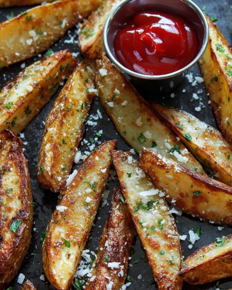 Baked Garlic Parmesan Potato Wedges Recipe
