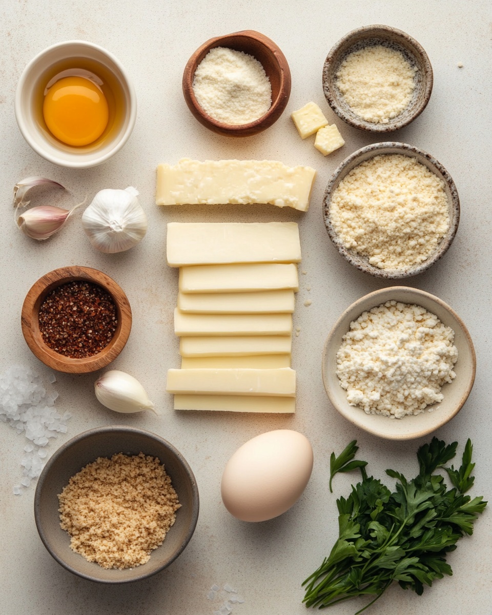 The image shows three pieces of golden brown fried snacks with a rough, crispy texture. One piece is being pulled apart by a woman's hand, revealing stretchy melted white cheese inside. The snacks sit on brown paper that has red sauce stains and pools of sauce around them. Behind the snacks, there is a small white bowl filled with marinara sauce. The background is a white marbled surface. photo taken with an iphone --ar 4:5 --v 7