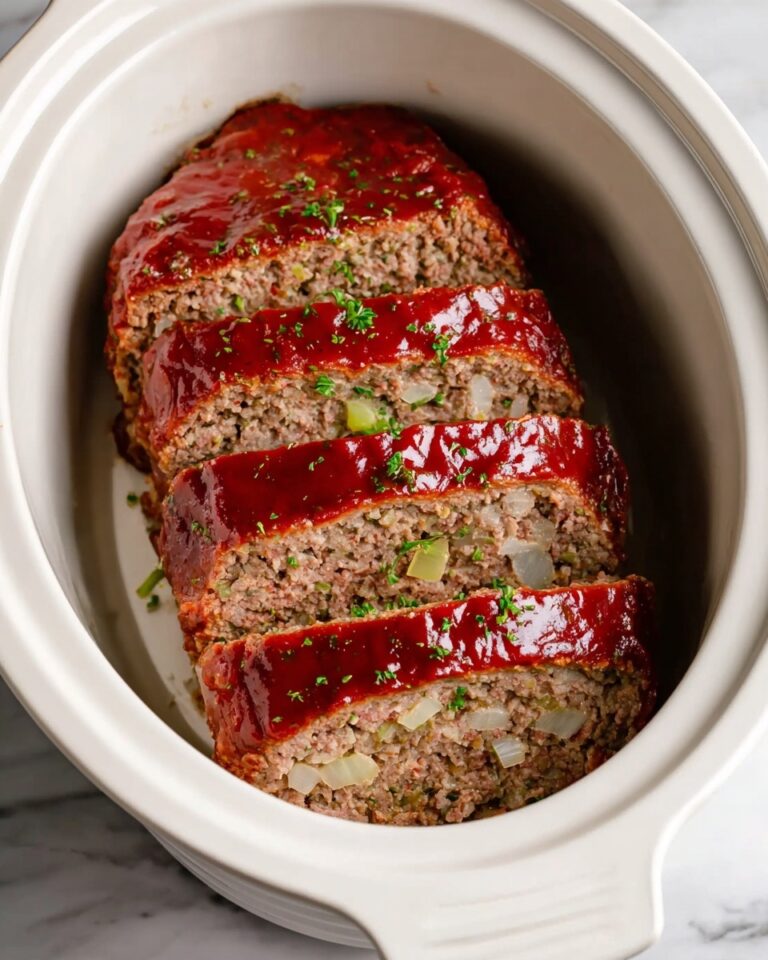 Slow Cooker Meatloaf with Ketchup Sauce Recipe