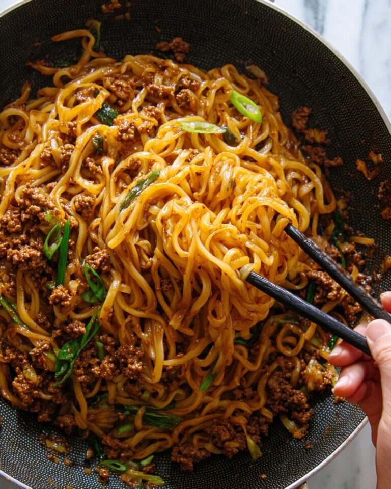Mongolian Ground Beef Noodles Recipe