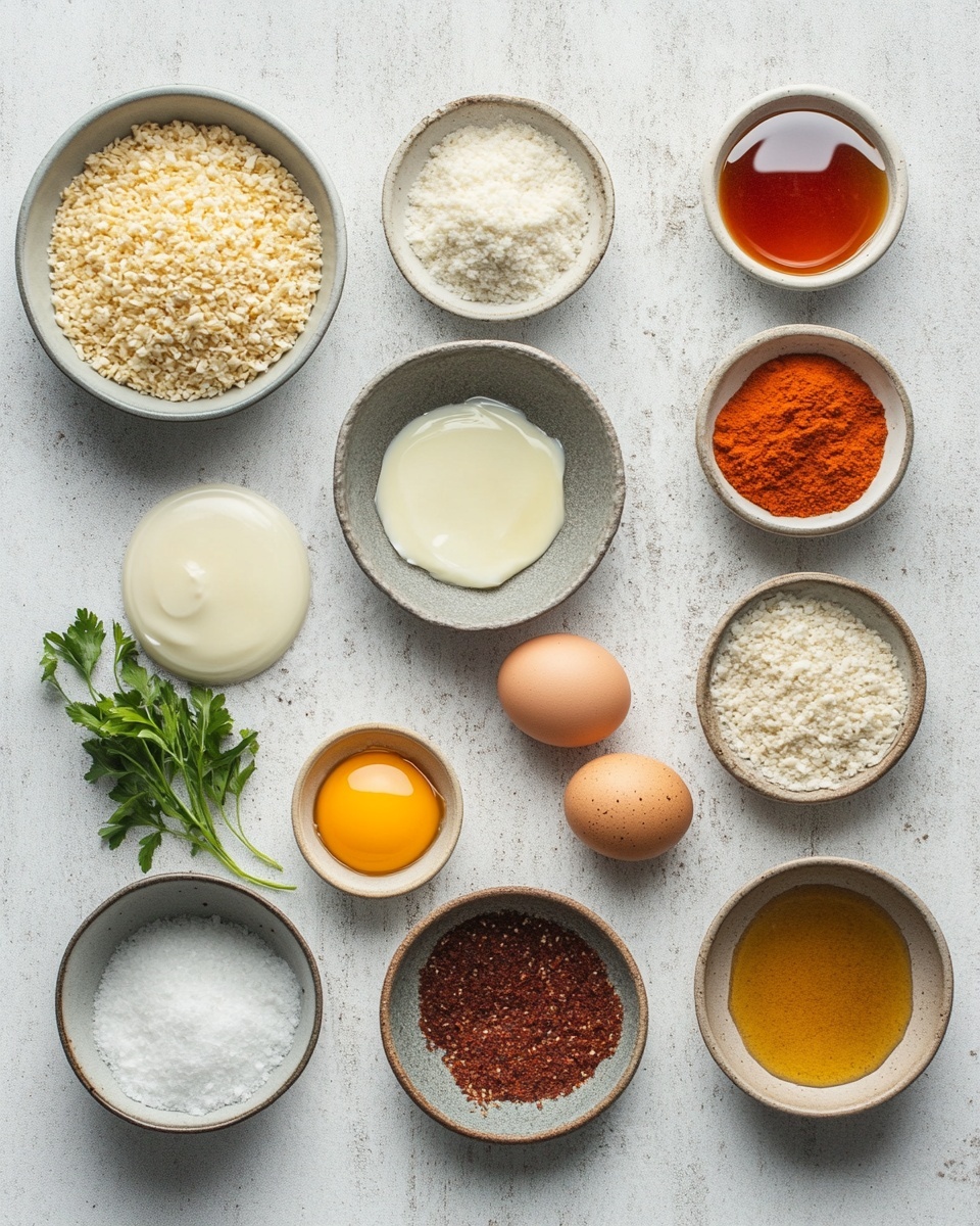 The image shows several pieces of crispy fried chicken with a thick, rough, and crunchy golden-brown coating. Each piece has a textured surface made of small crispy bits, giving it a crunchy look. The chicken pieces are placed directly on a baking sheet with slight burnt spots and oil stains around them. The close-up view focuses mainly on the detailed crust of the chicken, making the golden color and crisp texture very clear. The background is a white marbled texture. photo taken with an iphone --ar 4:5 --v 7