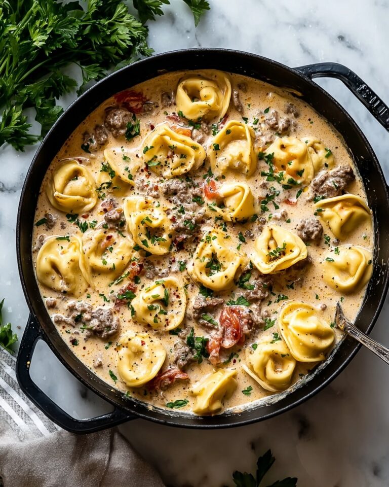Cheesesteak Tortellini in Creamy Provolone Sauce Recipe
