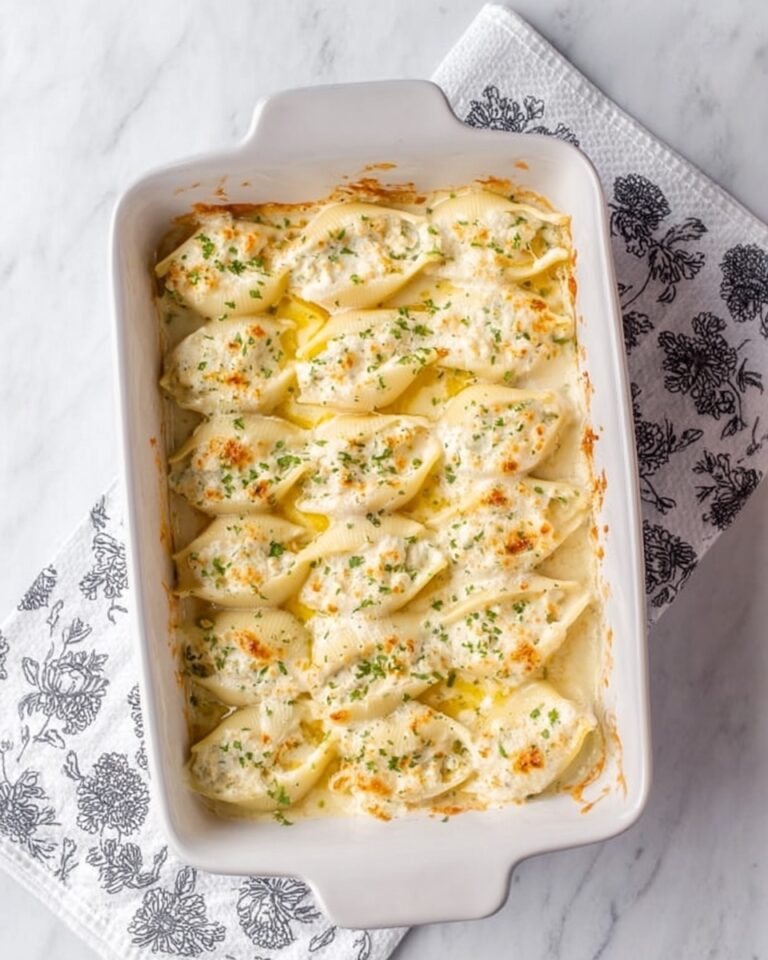 Creamy Chicken Alfredo Stuffed Shells with Roasted Garlic Recipe