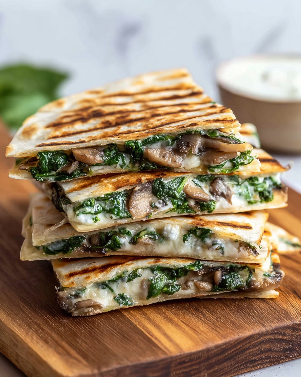 Spinach and Mushroom Quesadillas Recipe