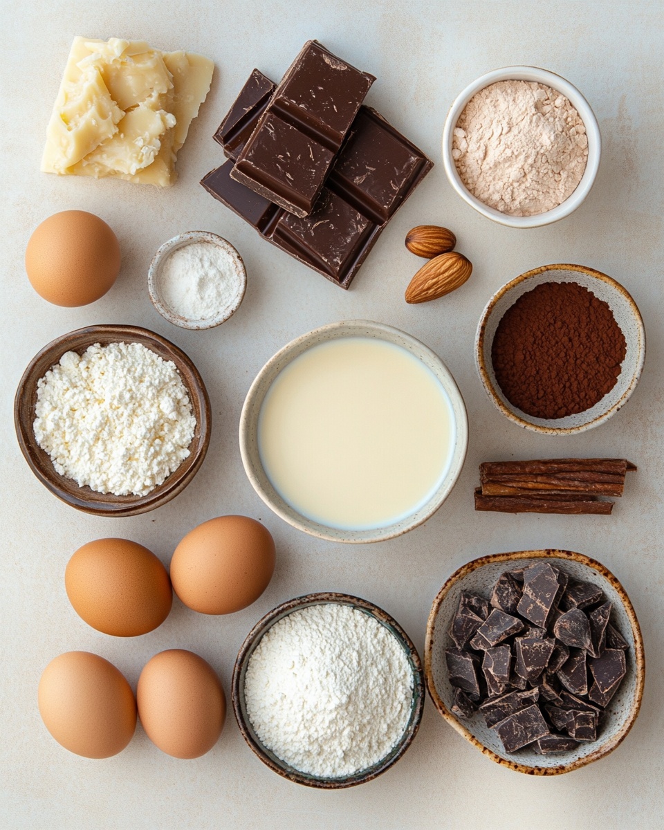 A piece of chocolate bread pudding with visible chunks of bread soaked in rich chocolate sauce sits on a white scalloped plate. The top layer is dark brown and glossy with thick chocolate sauce dripping down the sides, showing softer, lighter brown bread pieces underneath. A gold fork rests on the right side of the plate, slightly touching the pudding. Around the plate are small red dried fruit pieces and chocolate chips scattered on a white marbled surface. Another plate with a similar dessert is blurred in the background. Photo taken with an iphone --ar 4:5 --v 7