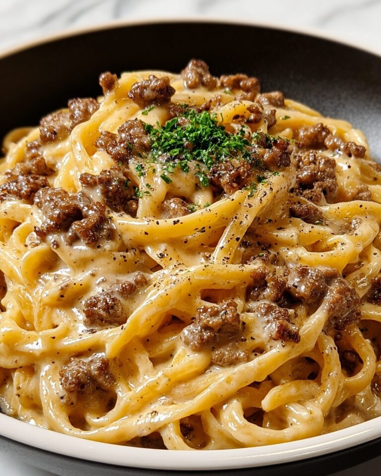 One-Pot Creamy Beef and Garlic Butter Pasta Recipe
