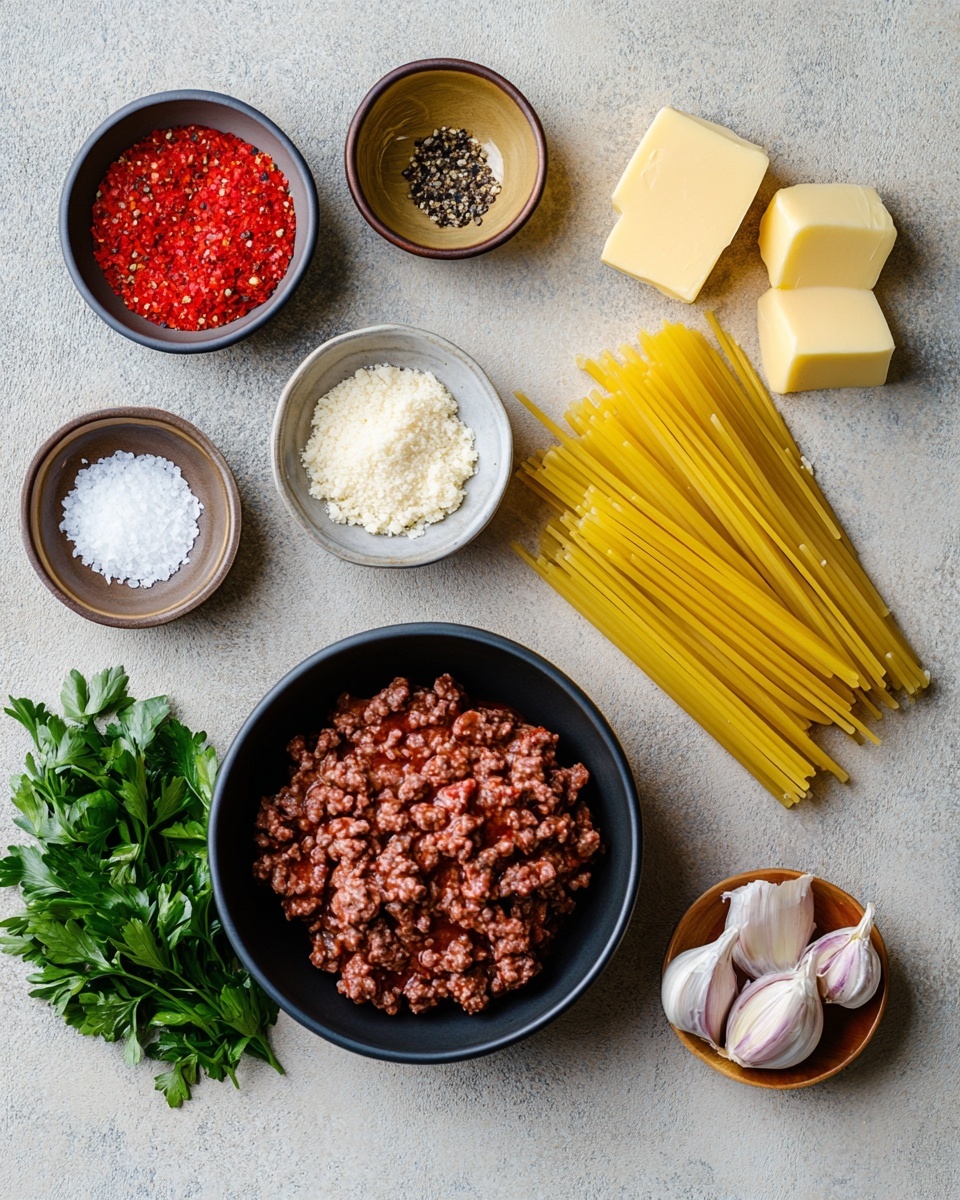 The dish shows a close-up of creamy pasta with thick noodles mixed with small pieces of browned meat, all coated in a light brown sauce. There are small green parsley bits sprinkled on top, adding a touch of color. The noodles look soft and shiny, covered evenly by the sauce and meat. This is served in a white bowl on a white marbled surface. photo taken with an iphone --ar 4:5 --v 7