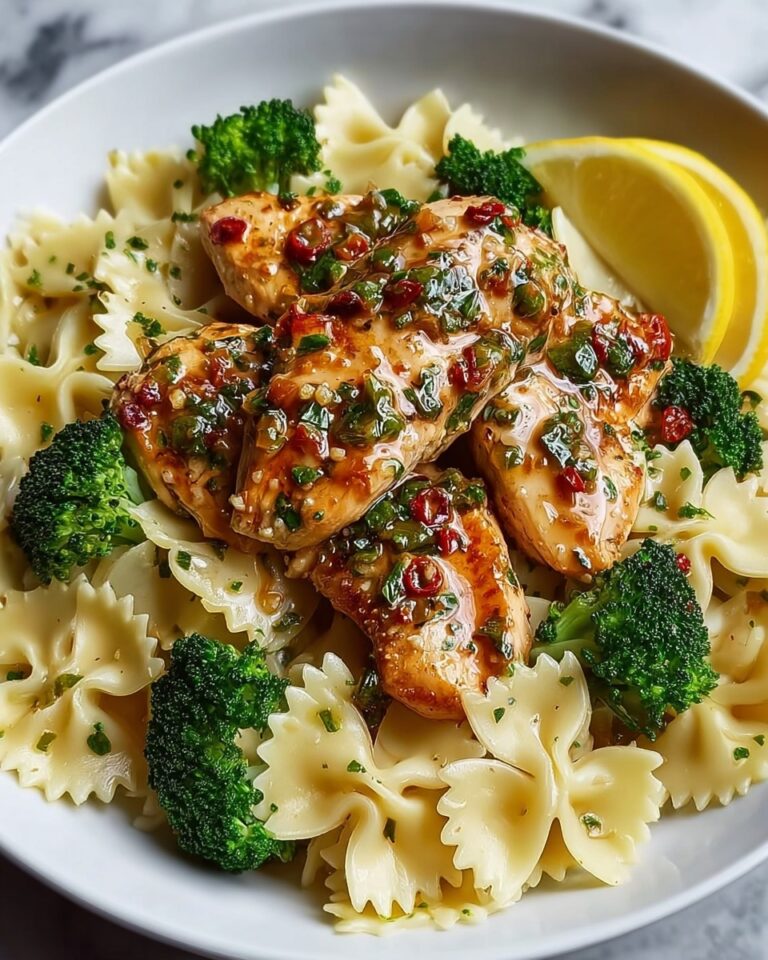 Cowboy Butter Lemon Bowtie Chicken with Broccoli Recipe