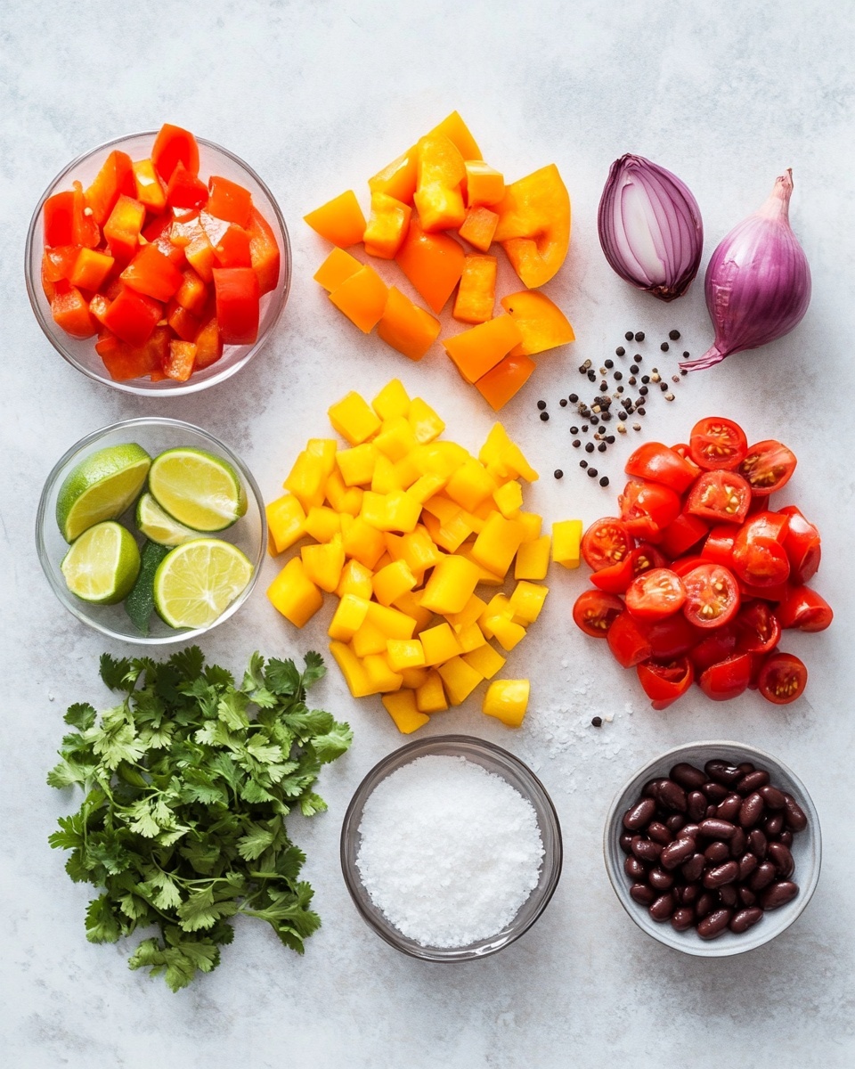 The image shows three stacked wraps placed on a round white plate, each wrap tightly rolled with a soft, light beige tortilla showing small brown spots. A few small green parsley leaves are sprinkled on top of the wraps. Behind the plate, there are two white bowls, one filled with smooth orange sauce and another with a spoon and some brown cooked filling. To the left, there is a brown baking sheet lined with parchment paper holding chunks of golden cooked potatoes and red pieces of roasted peppers. Around the plate, there are a few green-yellow lemons and fresh green parsley leaves on a white marbled surface. photo taken with an iphone --ar 4:5 --v 7