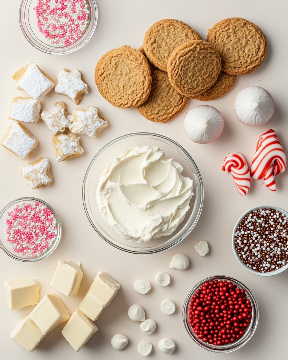 The image shows several round dessert balls covered in smooth white coating with a sprinkle of crumbly golden-brown crumbs on top. One dessert in the front is cut open to reveal a dense, rich brown inside that looks moist and soft. The balls are placed on a white marbled surface with some crumbs scattered around them, adding texture and contrast. The arrangement is close together but slightly spaced, creating a neat and clean look. photo taken with an iphone --ar 4:5 --v 7