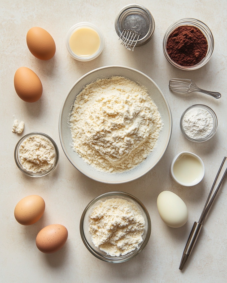 The image shows a close-up view of several oval-shaped cookies stacked closely together on a white marbled surface. Each cookie has two visible layers: the bottom cookie layer is light tan and slightly rough in texture, while the top layer is smooth sky-blue icing with small dark brown speckles spread all over, giving a textured look. The edges of the icing are slightly rounded but neat, and the cookies overlap each other in an irregular arrangement. photo taken with an iphone --ar 4:5 --v 7