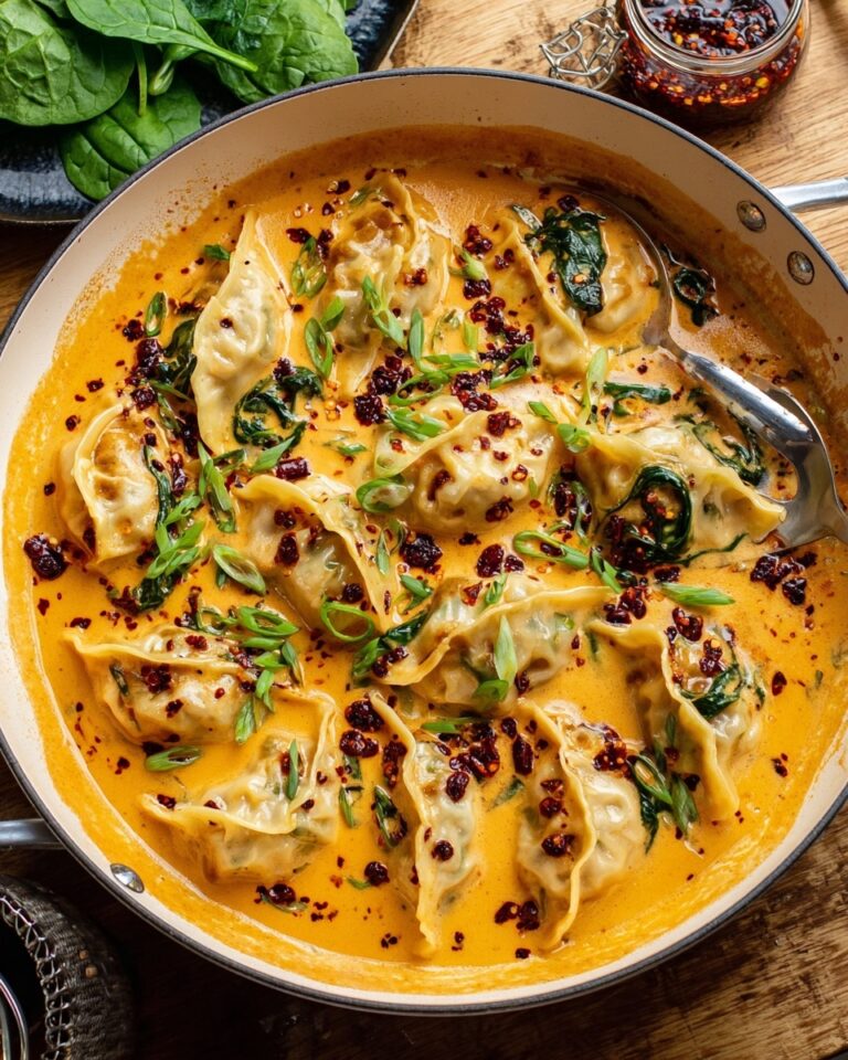 Viral One Pan Dumpling Bake in Red Curry Broth Recipe