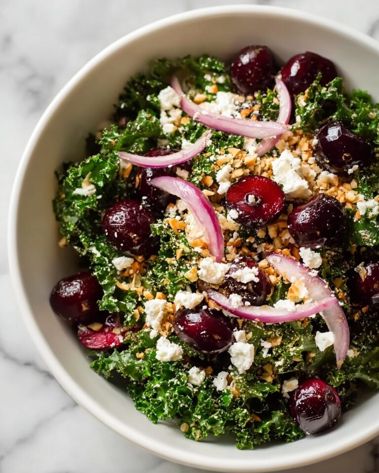 Kale Cherry Salad with Goat Cheese and Pistachios Recipe