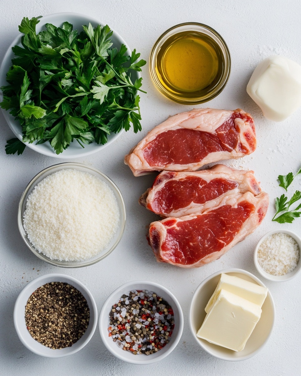 The image shows a white plate with three main layers: at the bottom, a layer of creamy mashed potatoes with a soft, slightly chunky texture; on top of the mashed potatoes, a thick, grilled pork chop covered in a smooth, light brown gravy with small herbs sprinkled over it; and on the side, bright green broccoli florets that look steamed and fresh. The plate sits on a white marbled surface with some soft green leaves blurred in the background. photo taken with an iphone --ar 4:5 --v 7