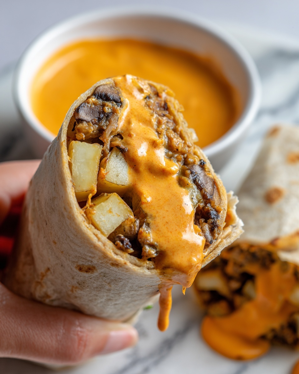 Vegan Black Bean Burritos with Roasted Potatoes and Chipotle Cashew Sauce Recipe