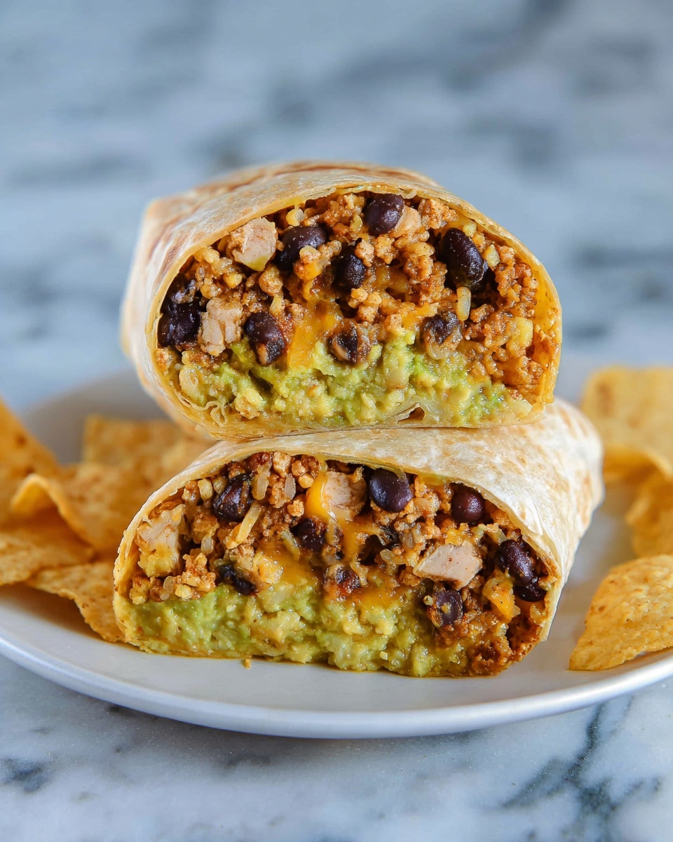 Cheesy Ground Chicken and Rice Burritos Recipe