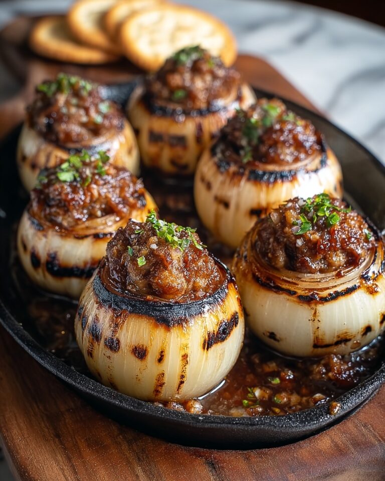 Firecracker Beef Bacon Cheddar Cheeseburger Stuffed Onion Bombs Recipe