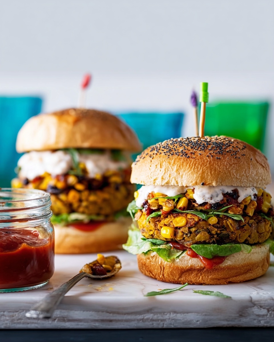 Corn Fritter and Fried Egg Breakfast Burger Recipe