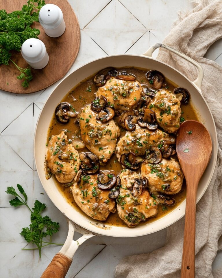 Skillet Chicken and Mushroom Wine Sauce Recipe