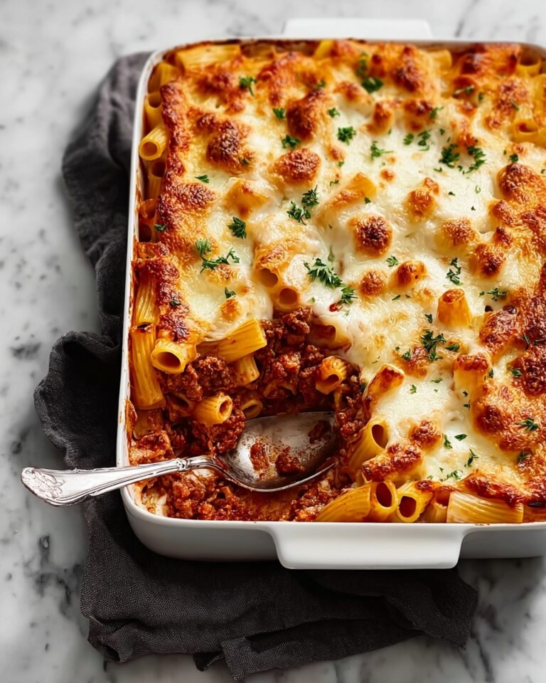 Baked Rigatoni with Italian Sausage, Ground Beef, and Mozzarella Recipe