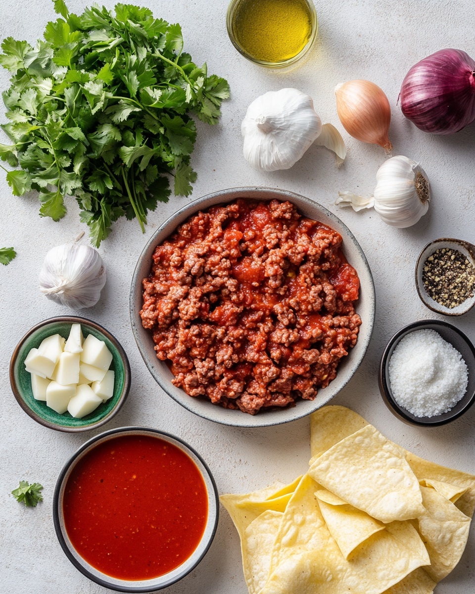 The image shows six rolled tortillas filled with cooked ground meat, stacked in two layers on a white square plate placed on a white marbled surface. The tortillas are golden brown and crispy with a slightly uneven texture, and the meat inside is dark brown and finely crumbled, visible at the open ends facing the viewer. Some oil spots can be seen on the plate around the taquitos, adding a slight shine to the scene. In the background, a small white bowl with green sauce is slightly out of focus. The photo taken with an iphone --ar 4:5 --v 7