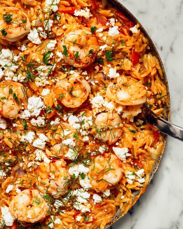 Shrimp Orzo with Feta and Tomatoes Recipe