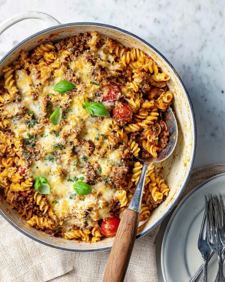 Cheesy Ground Beef Skillet Pasta Recipe