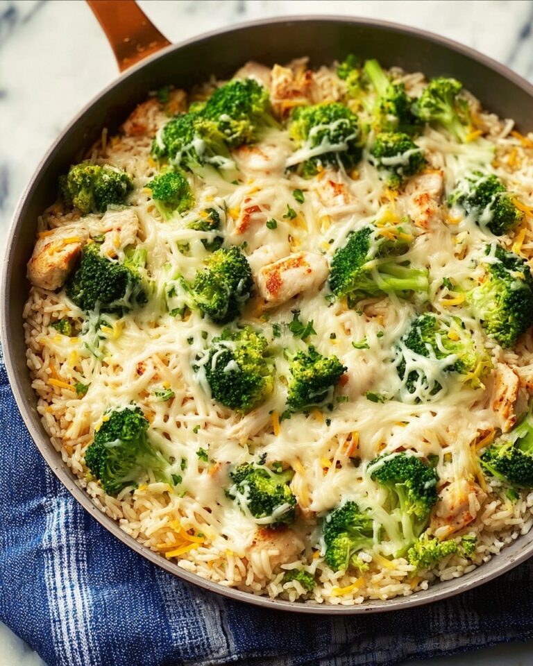 Cheesy Broccoli and Chicken Rice Skillet Recipe