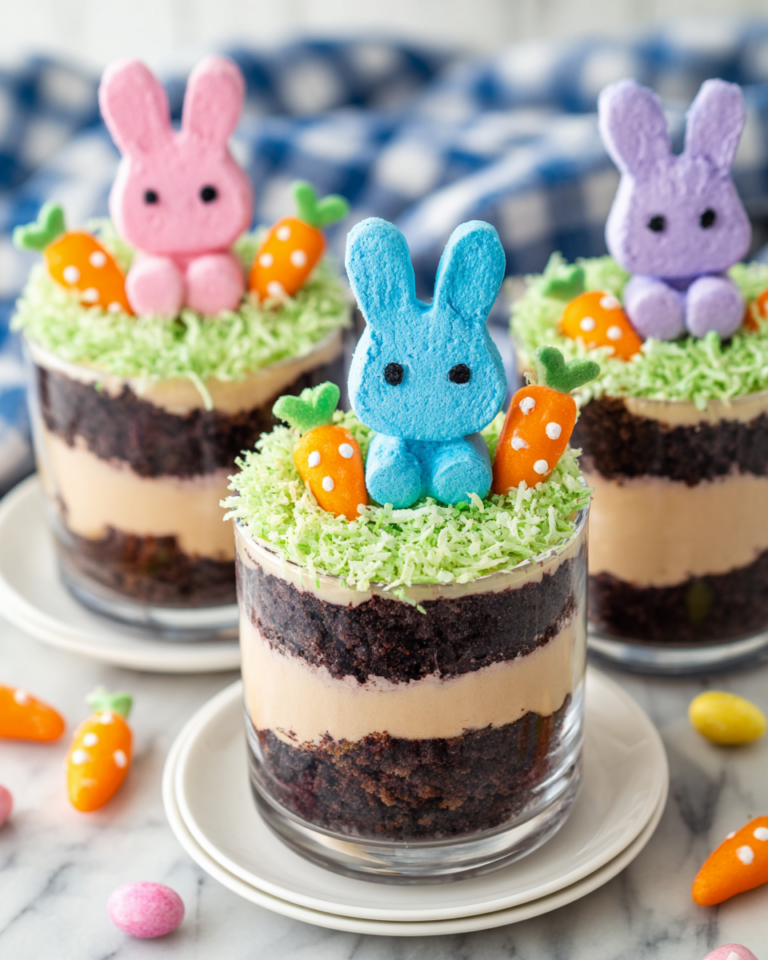 Easter Pudding Dirt Cups Recipe