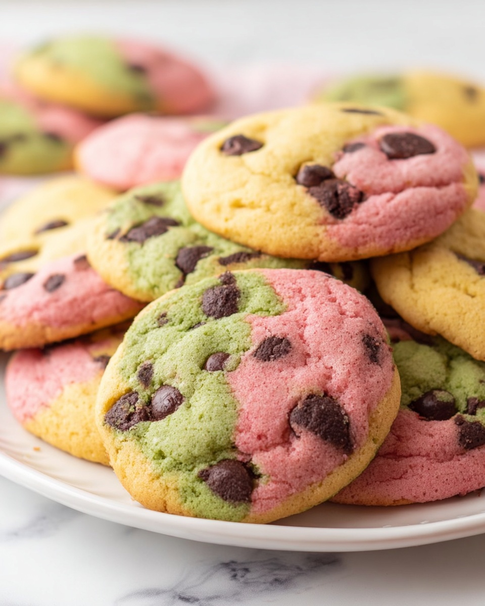 Spring Marble Chocolate Chip Cookies Recipe