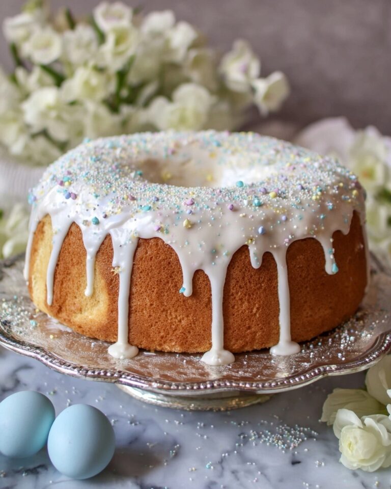 Easter Cake with Lemon Icing and Sprinkles Recipe