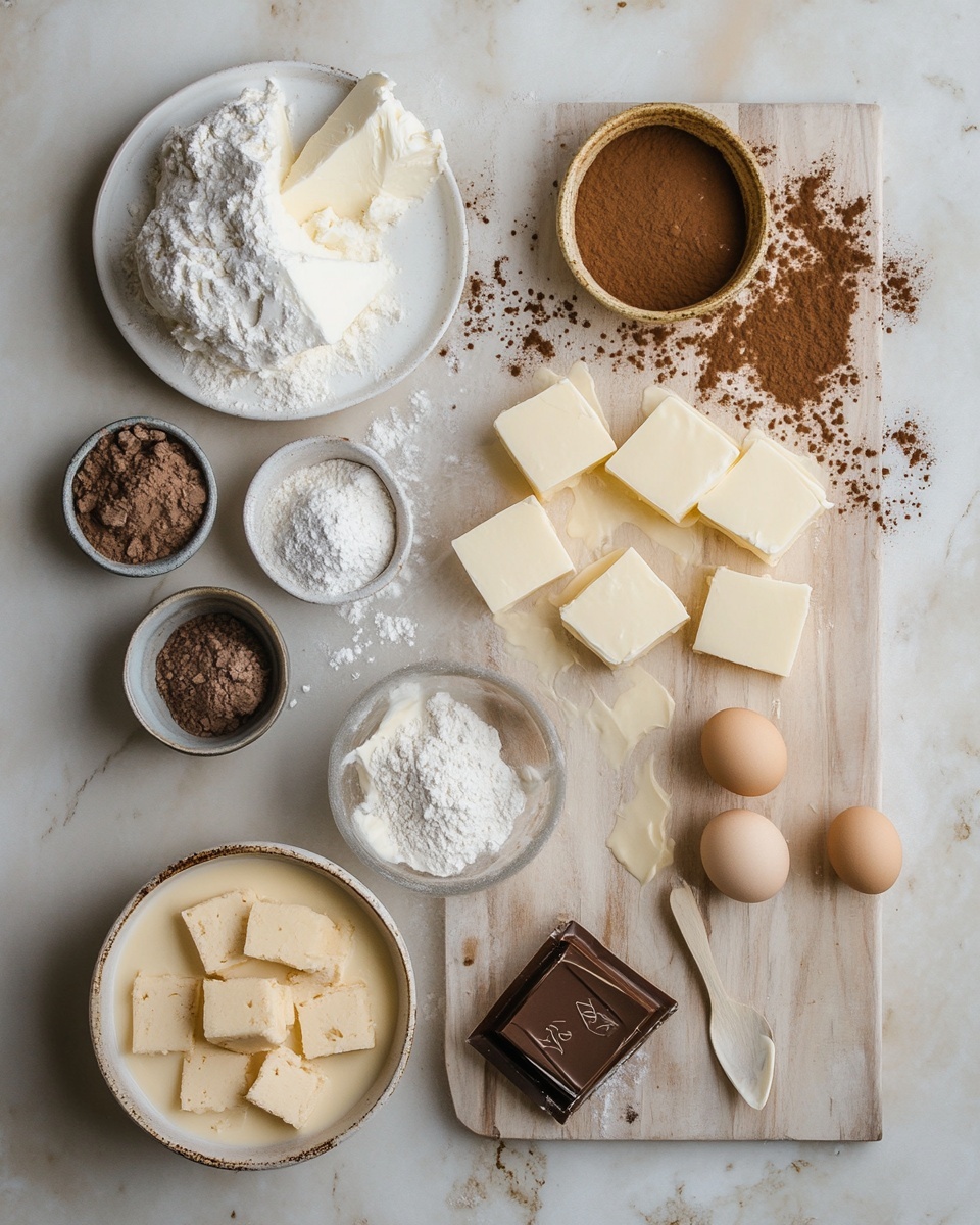 The image shows a round cheesecake with three visible layers placed on white parchment paper over a wooden board on a white marbled surface. The bottom layer is a light brown crumbly crust. The middle layer is thick and creamy with swirled patterns of white and chocolate brown. The top layer continues the swirled mix of white, chocolate brown, and a bit of golden yellow, giving a marbled effect. On top of the cheesecake, there are large chocolate shavings arranged mostly on one side. A slice is cut from the cheesecake and placed on a white plate in the foreground with a silver fork next to it. In the background, a small white bowl holds more chocolate shavings scattered nearby. photo taken with an iphone --ar 4:5 --v 7