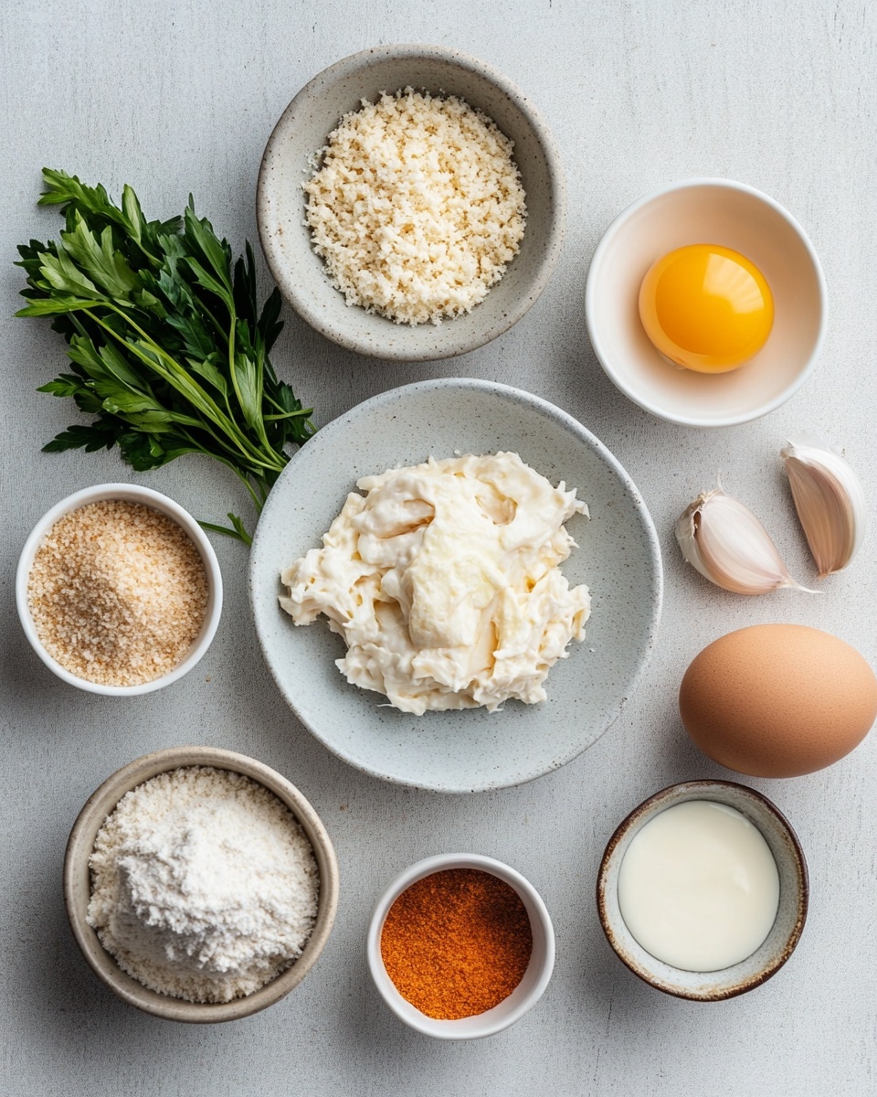 A close-up view of several golden brown, round fried balls arranged on crumpled beige paper, showing a crispy and textured surface. To the left side, a small clear glass bowl filled with a light creamy sauce topped with a sprinkle of reddish spice is visible. In the bottom left corner, a small wedge of lemon with bright yellow skin and juicy flesh is placed. The whole scene is set on a white marbled textured surface. photo taken with an iphone --ar 4:5 --v 7