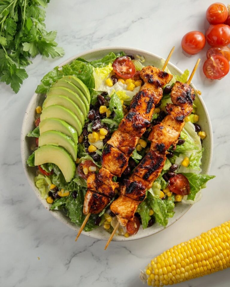 Grilled BBQ Chicken Skewer Salad Recipe