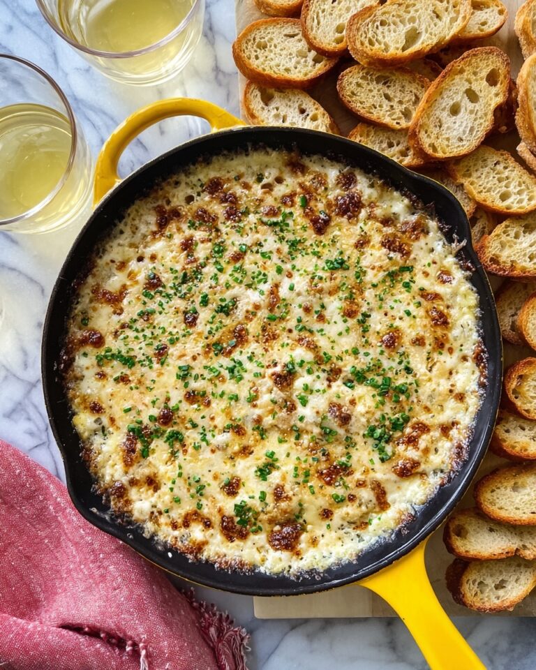 Caramelized Onion Dip with Gruyère and Baguette Slices Recipe